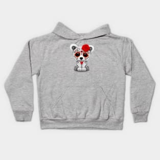 Red Day of the Dead Sugar Skull Polar Bear Kids Hoodie